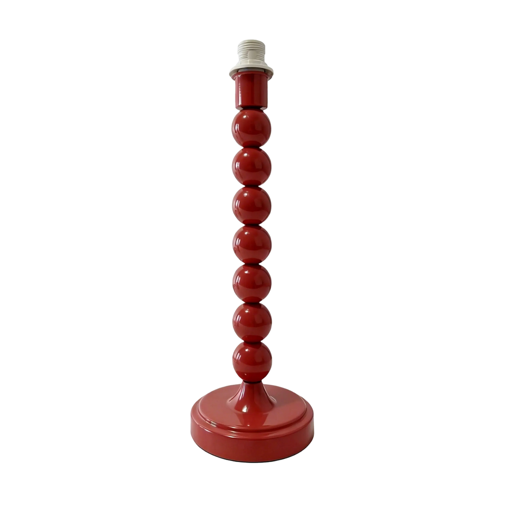 Red Stacked Bead Metal Table Lamp Base 31cm