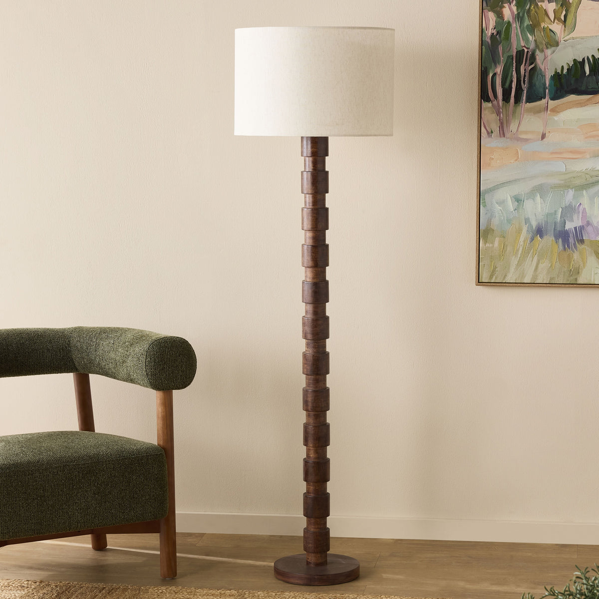 Sabela Wooden Floor Lamp 162cm