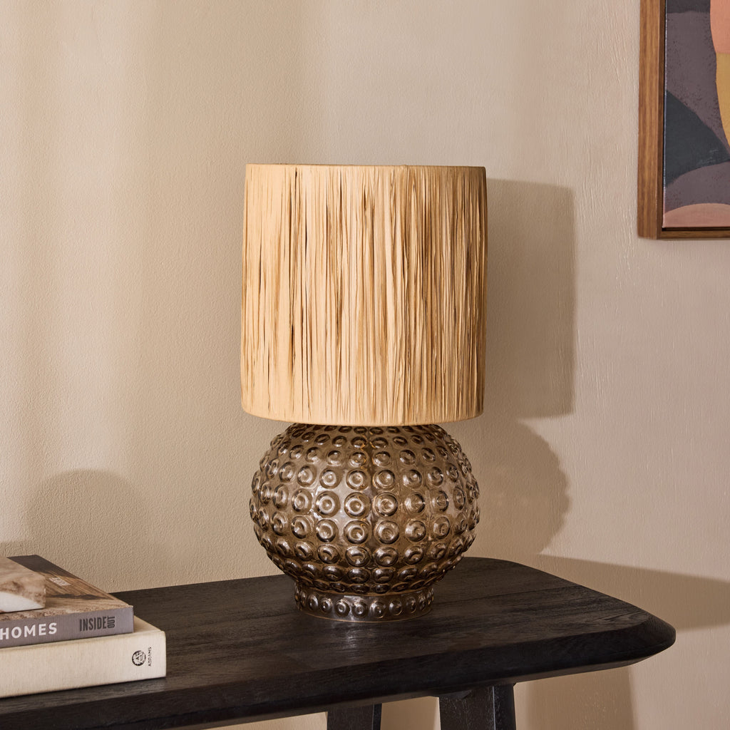 Gloria Glass Table Lamp Grey 50cm