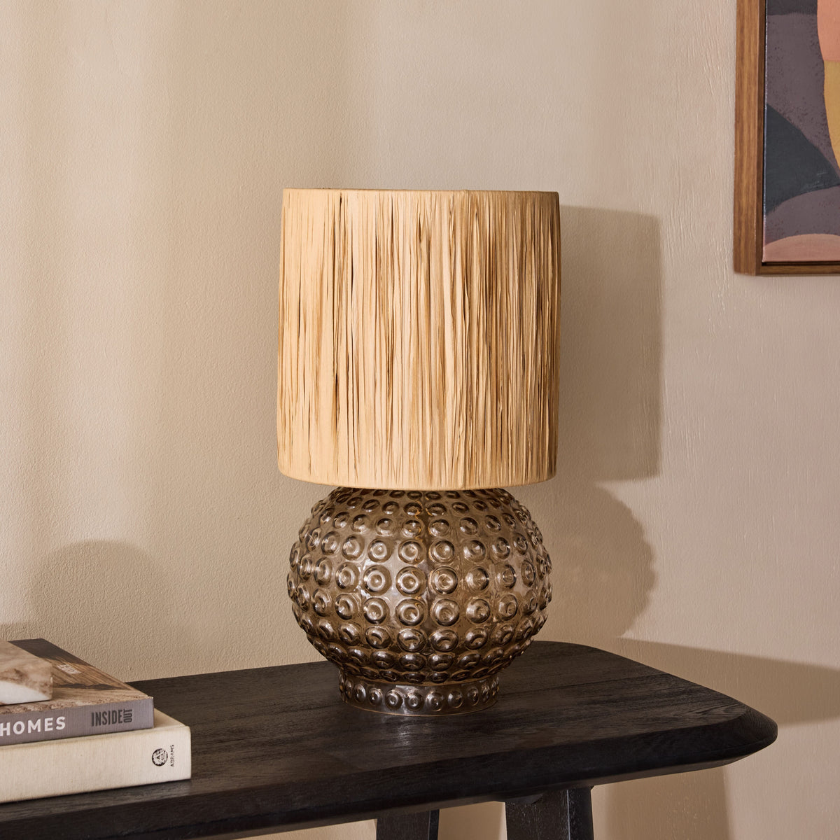 Gloria Glass Table Lamp Grey 50cm