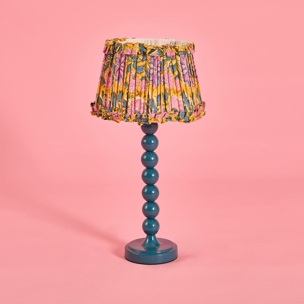 Blue Stacked Bead Metal Table Lamp Base 31cm