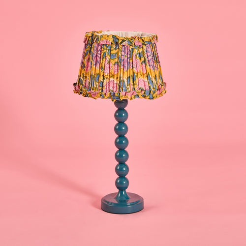 Blue Stacked Bead Metal Table Lamp Base 31cm