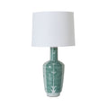 Sage Green Ceramic Table Lamp with White Shade 56cm