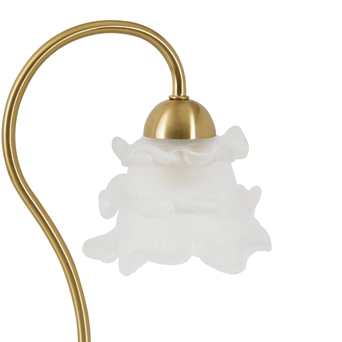 Frosted Glass Petal Table Lamp with Marble-Look Base 35cm