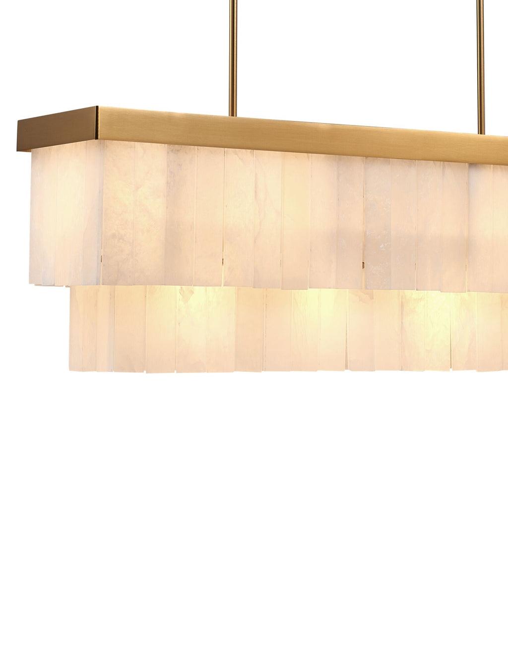 Aster 9 Light Rectangle Marble Chandelier 120x32cm