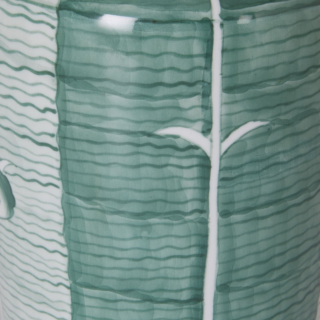 Sage Green Ceramic Table Lamp with White Shade 56cm