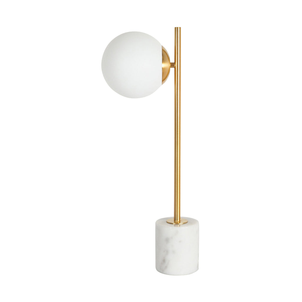 Gold Brass-Plated Glass and Metal Table Lamp with Marble Base 56cm