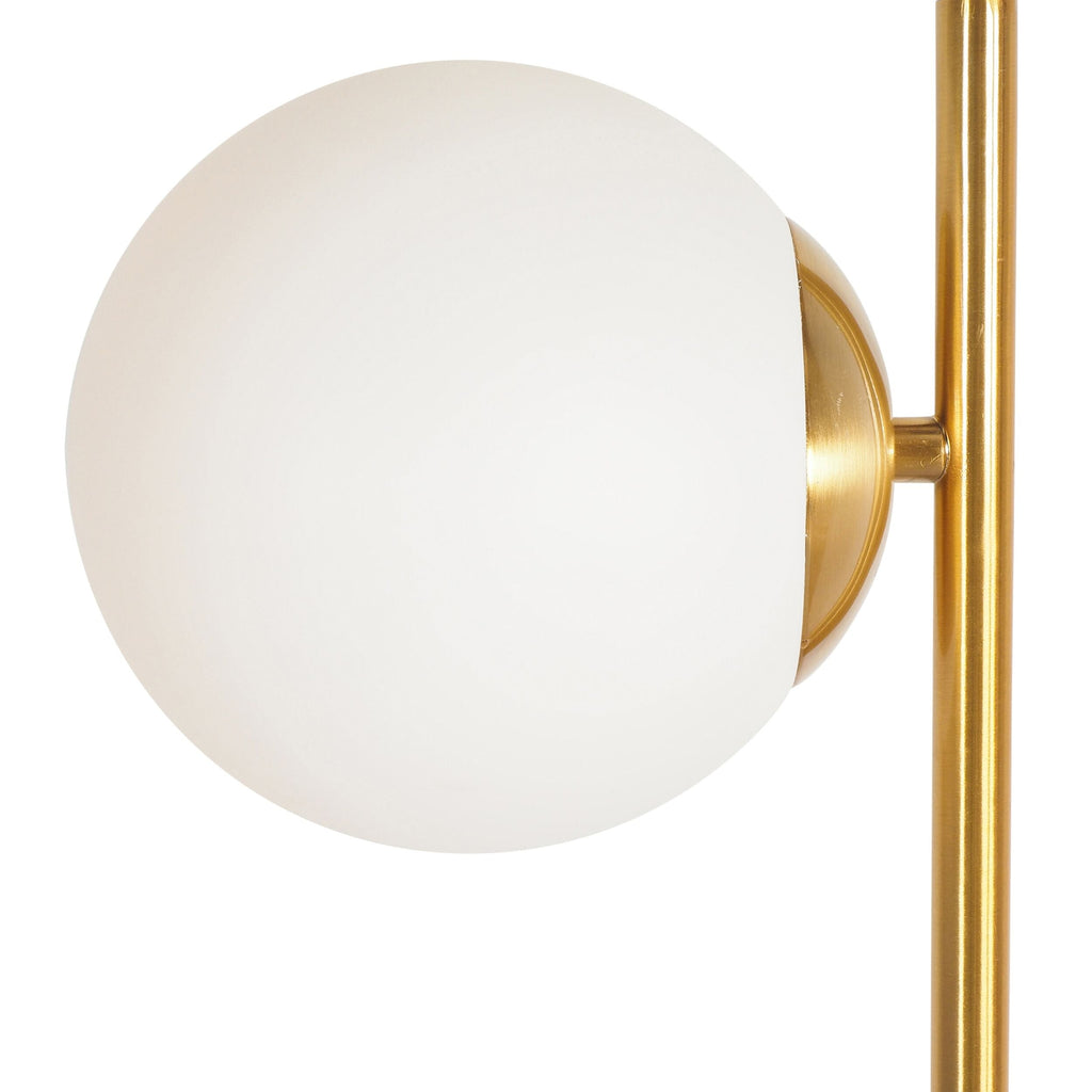 Gold Brass-Plated Glass and Metal Table Lamp with Marble Base 56cm