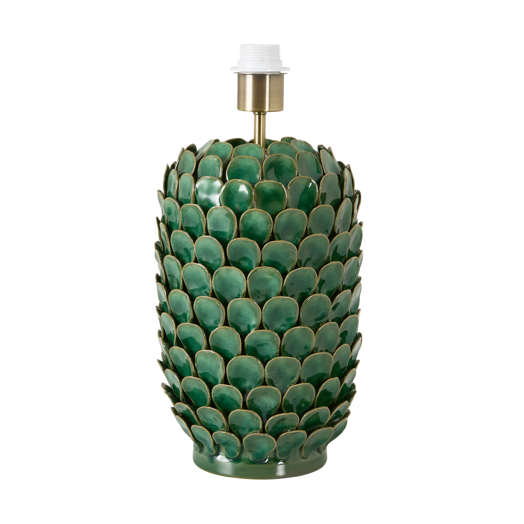 Green Fish-Scale Ceramic Table Lamp Base 21x30cm