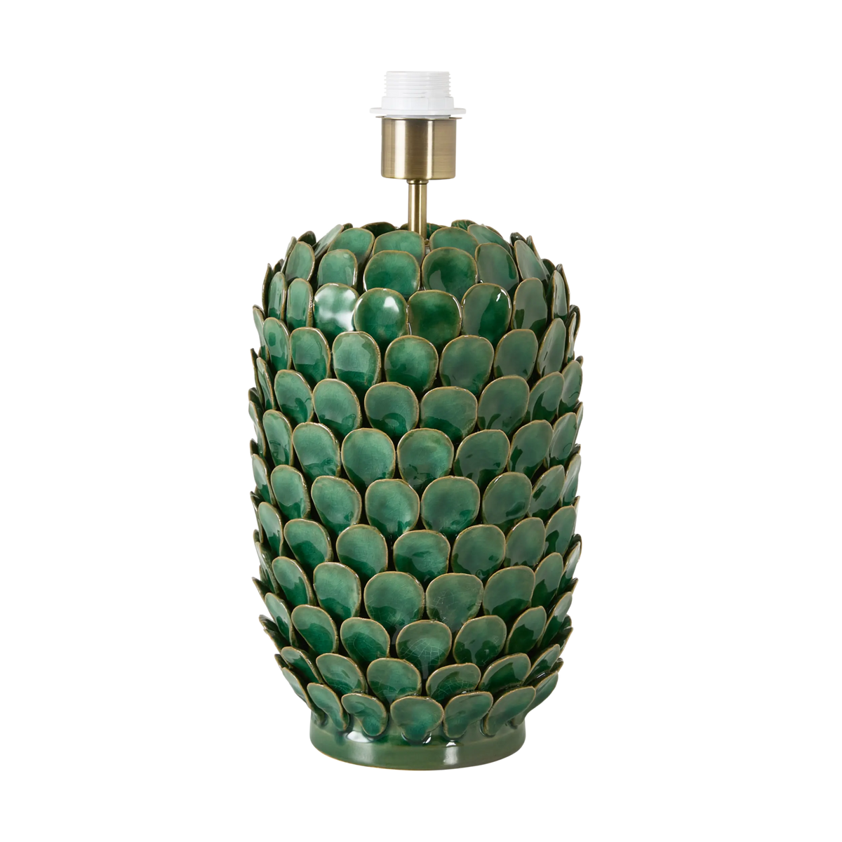 Green Fish-Scale Ceramic Table Lamp Base 21x30cm