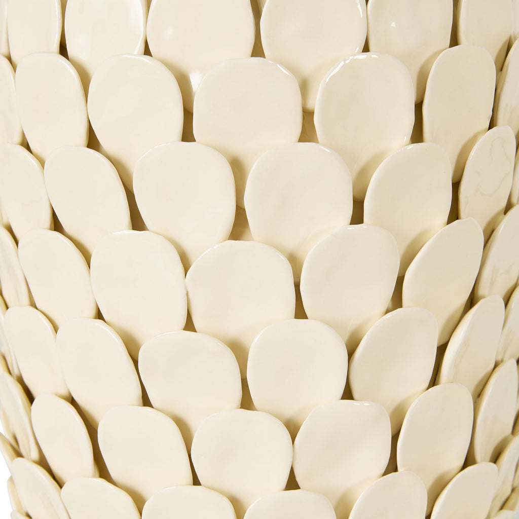 Ivory Fish-Scale Ceramic Table Lamp Base 21x30cm