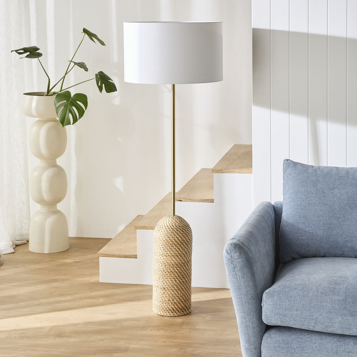 Mya Rattan Floor Lamp 150cm