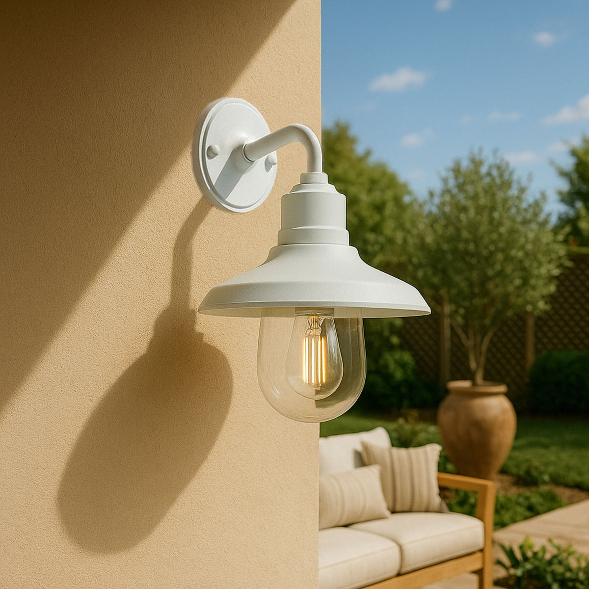 Cody 1 Light Exterior Wall Bracket White