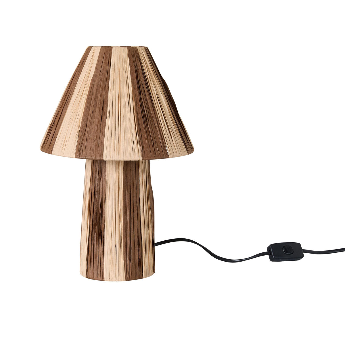 Chocolate Pleated Paper Fibre Table Lamp 35cm