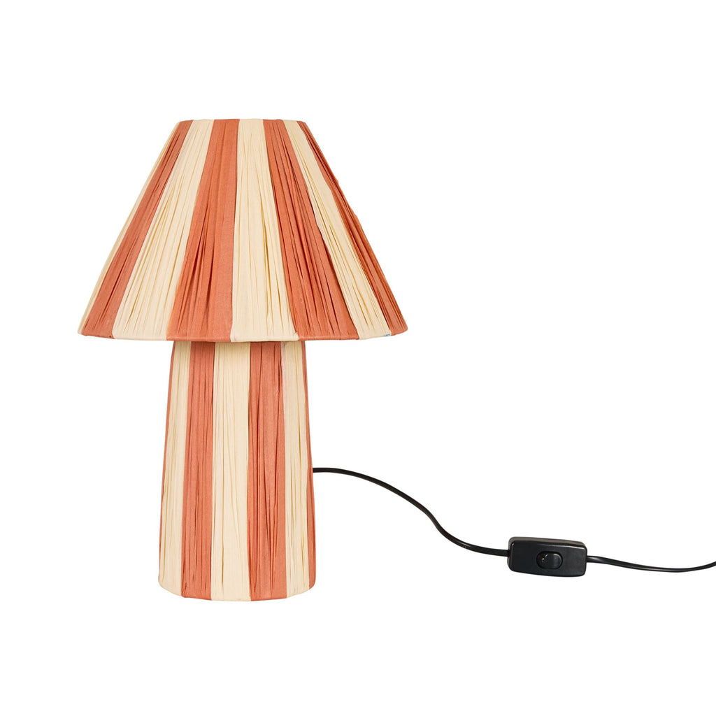Sandstone Striped Textured Paper Table Lamp 35cm