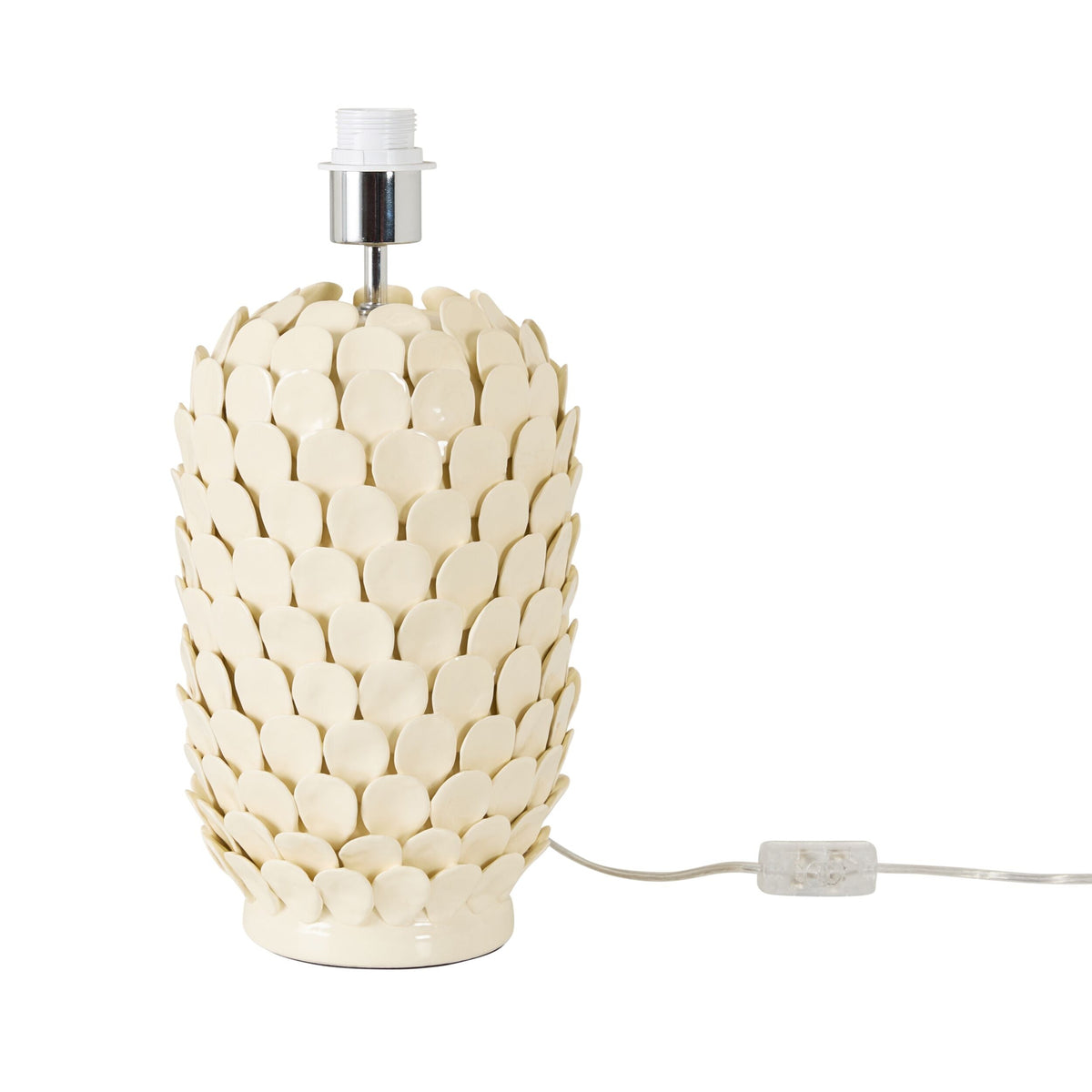 Ivory Fish-Scale Ceramic Table Lamp Base 21x30cm