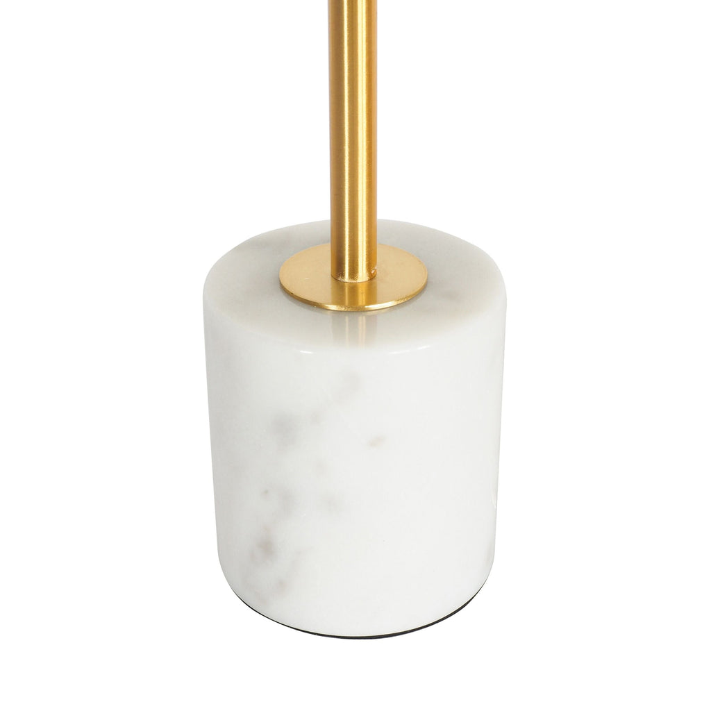 Gold Brass-Plated Glass and Metal Table Lamp with Marble Base 56cm