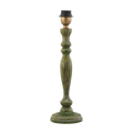 Green Carved Mango Wood Table Lamp Base 13x13x36cm