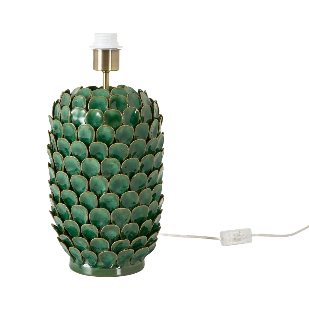 Green Fish-Scale Ceramic Table Lamp Base 21x30cm