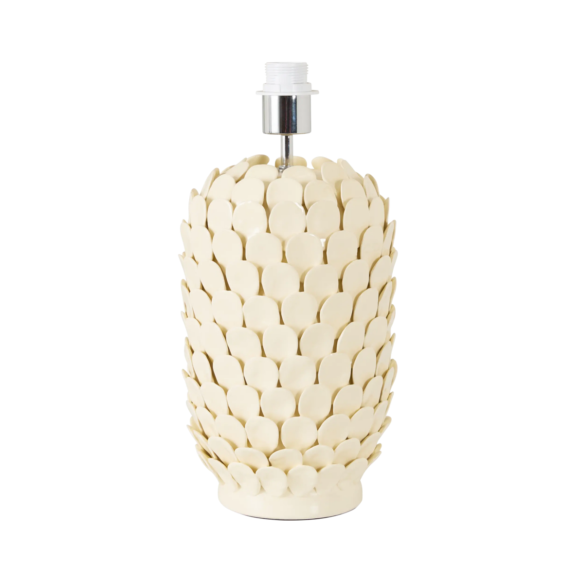 Ivory Fish-Scale Ceramic Table Lamp Base 21x30cm