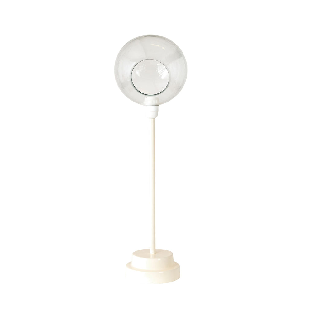 Vera Hammered Glass Table Lamp Off White 63cm