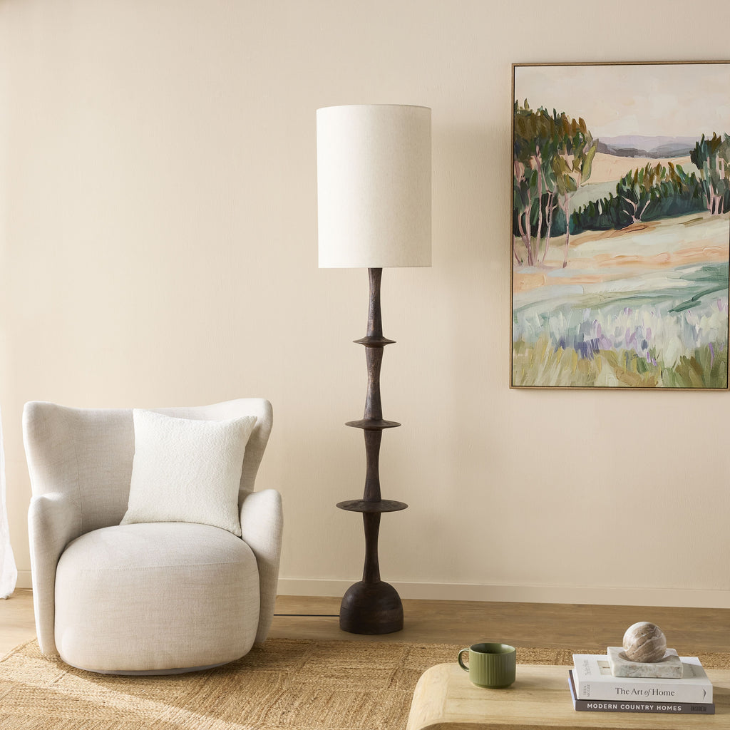 Lazuri Wooden Floor Lamp 185cm