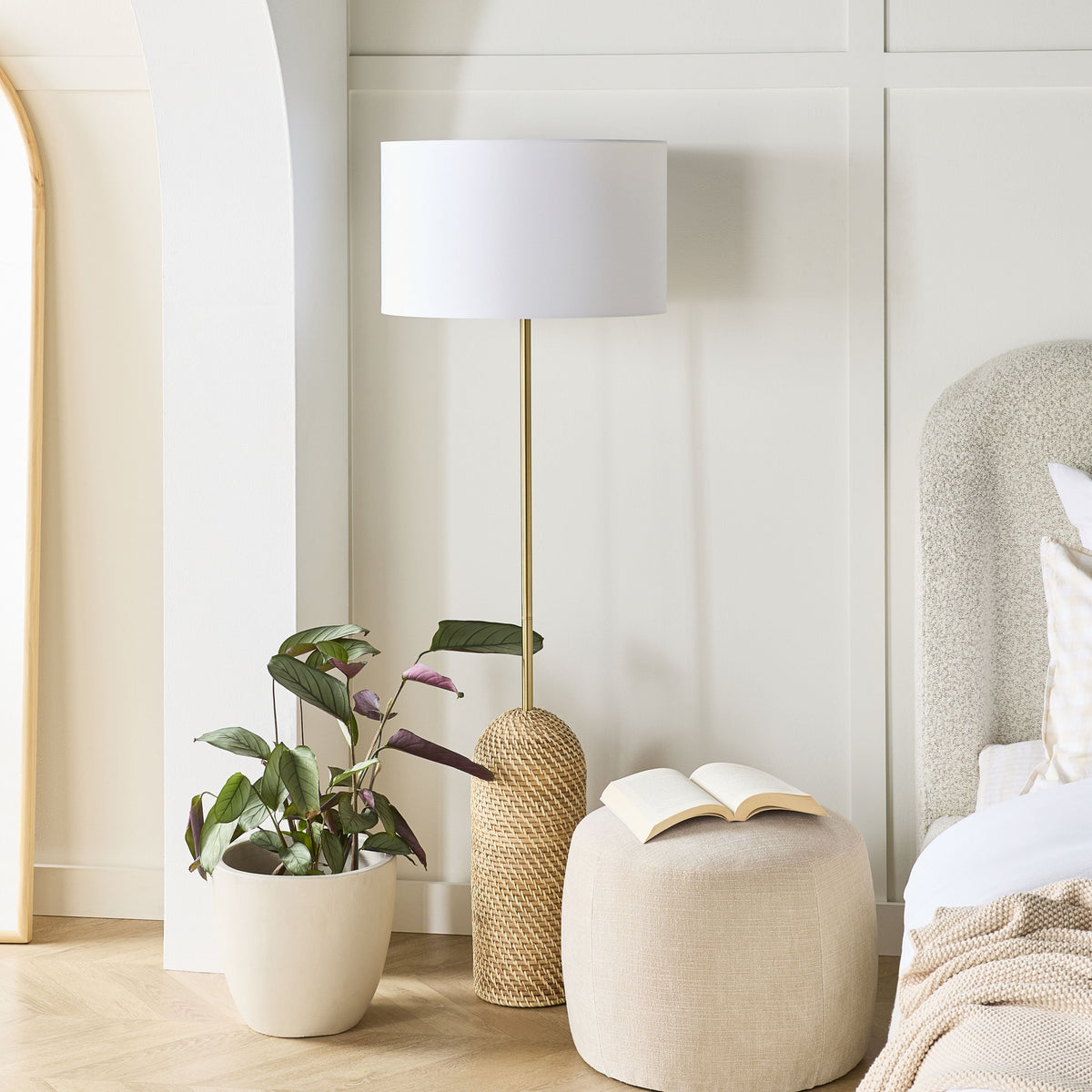 Mya Rattan Floor Lamp 150cm