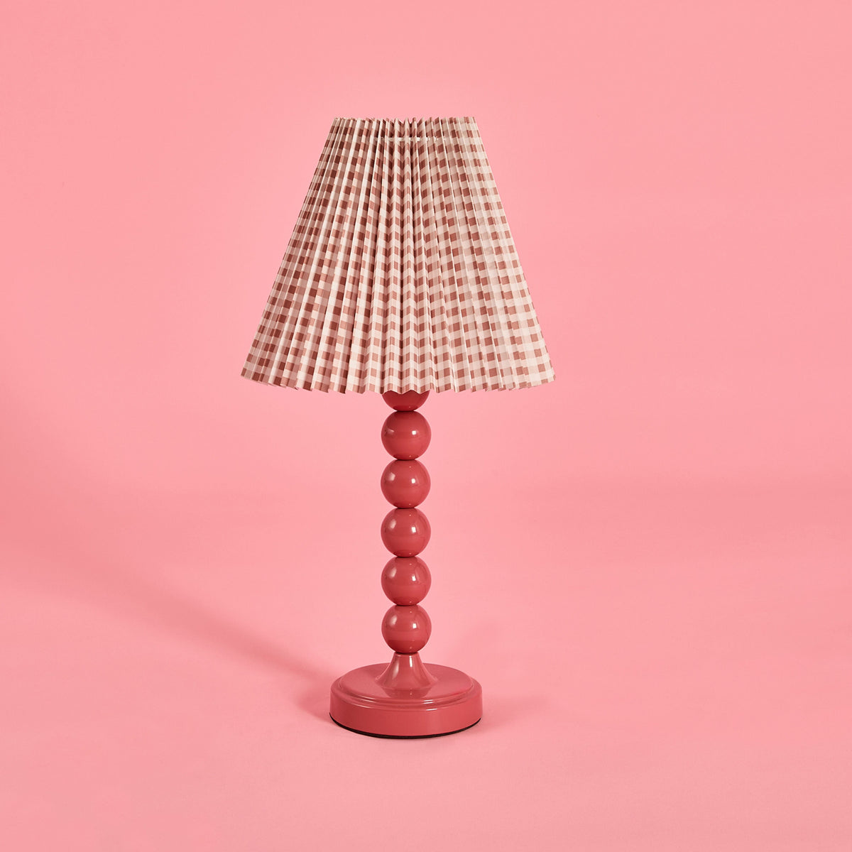 Red Stacked Bead Metal Table Lamp Base 31cm