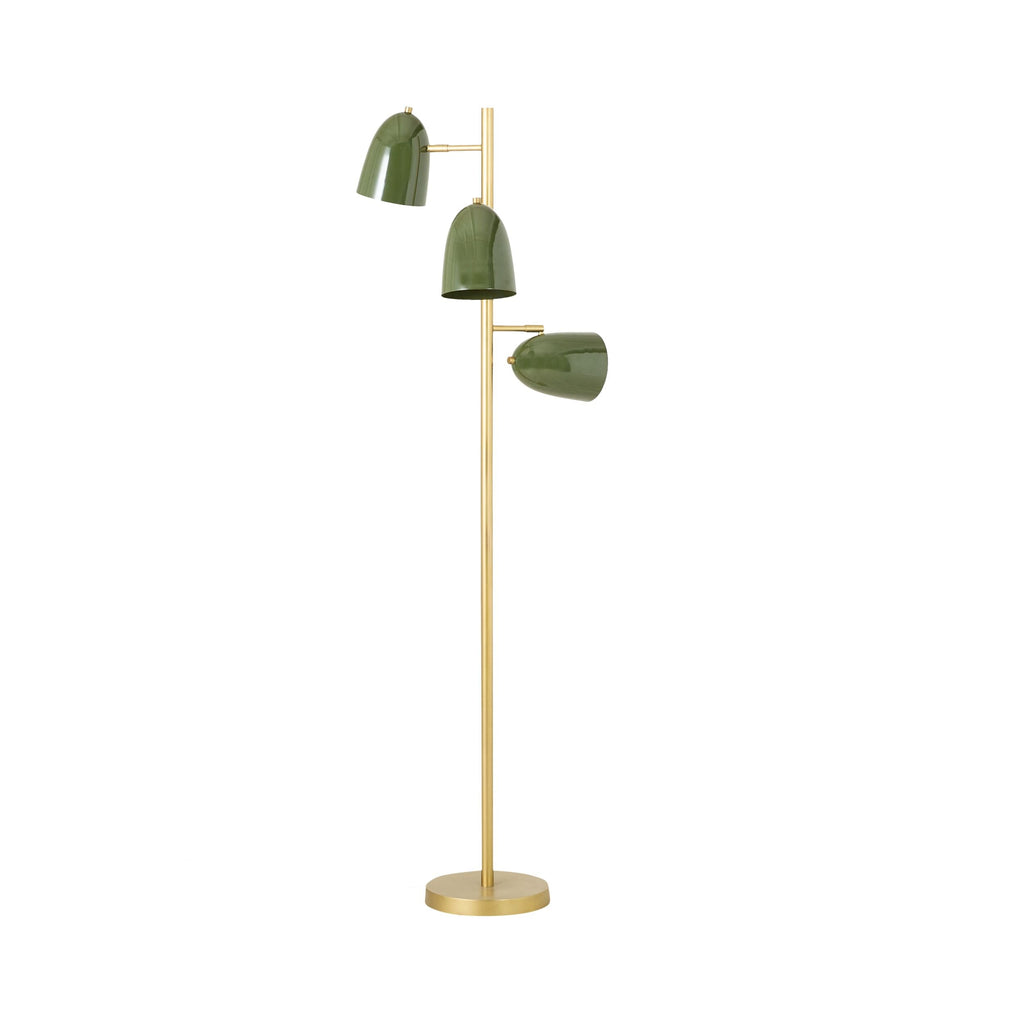 Argo Metal Floor Lamp Matte Brass/Green 158cm