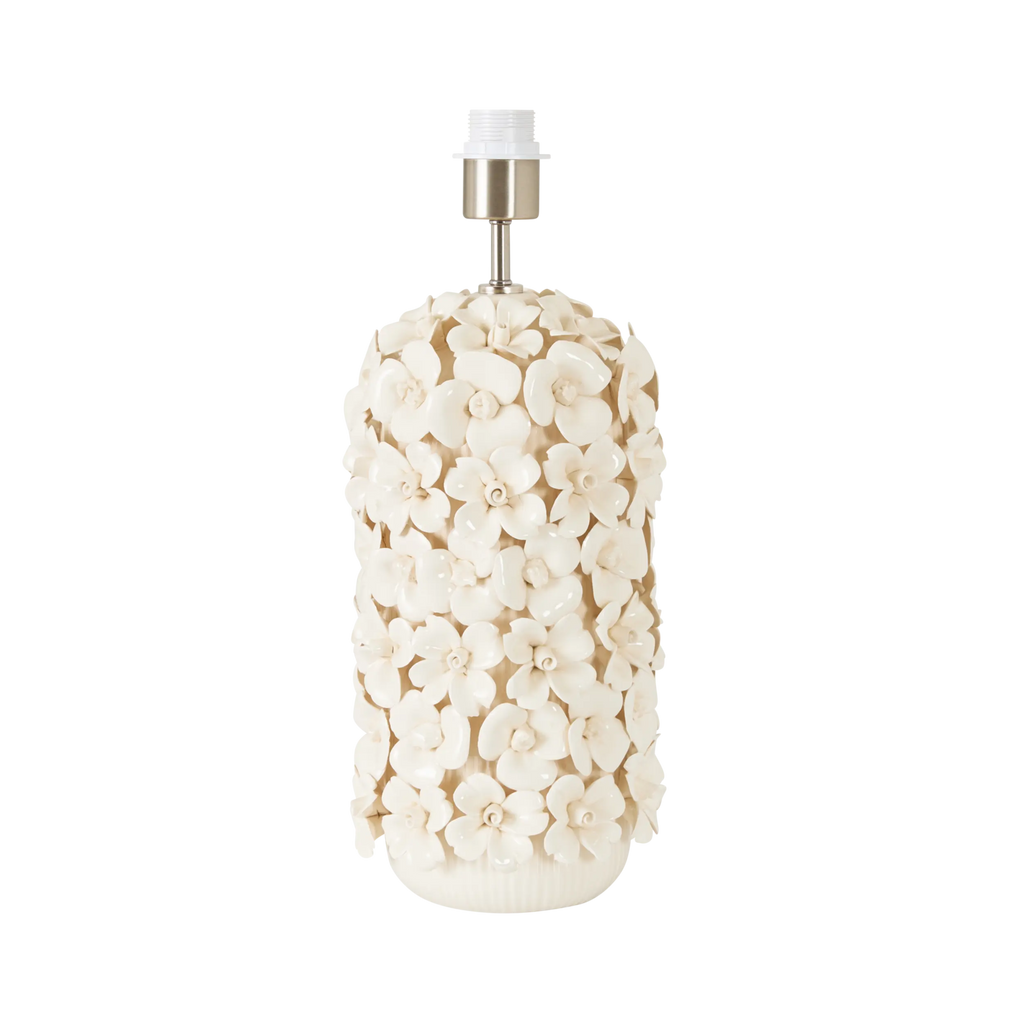 Ivory Floral Ceramic Table Lamp Base 18x35cm