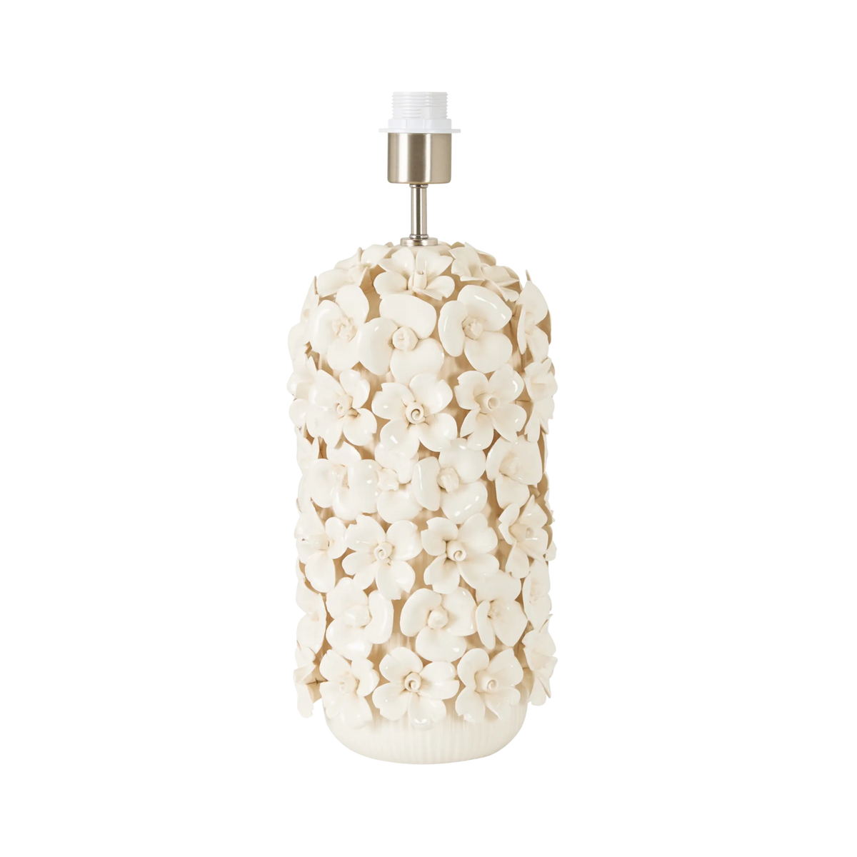 Ivory Floral Ceramic Table Lamp Base 18x35cm