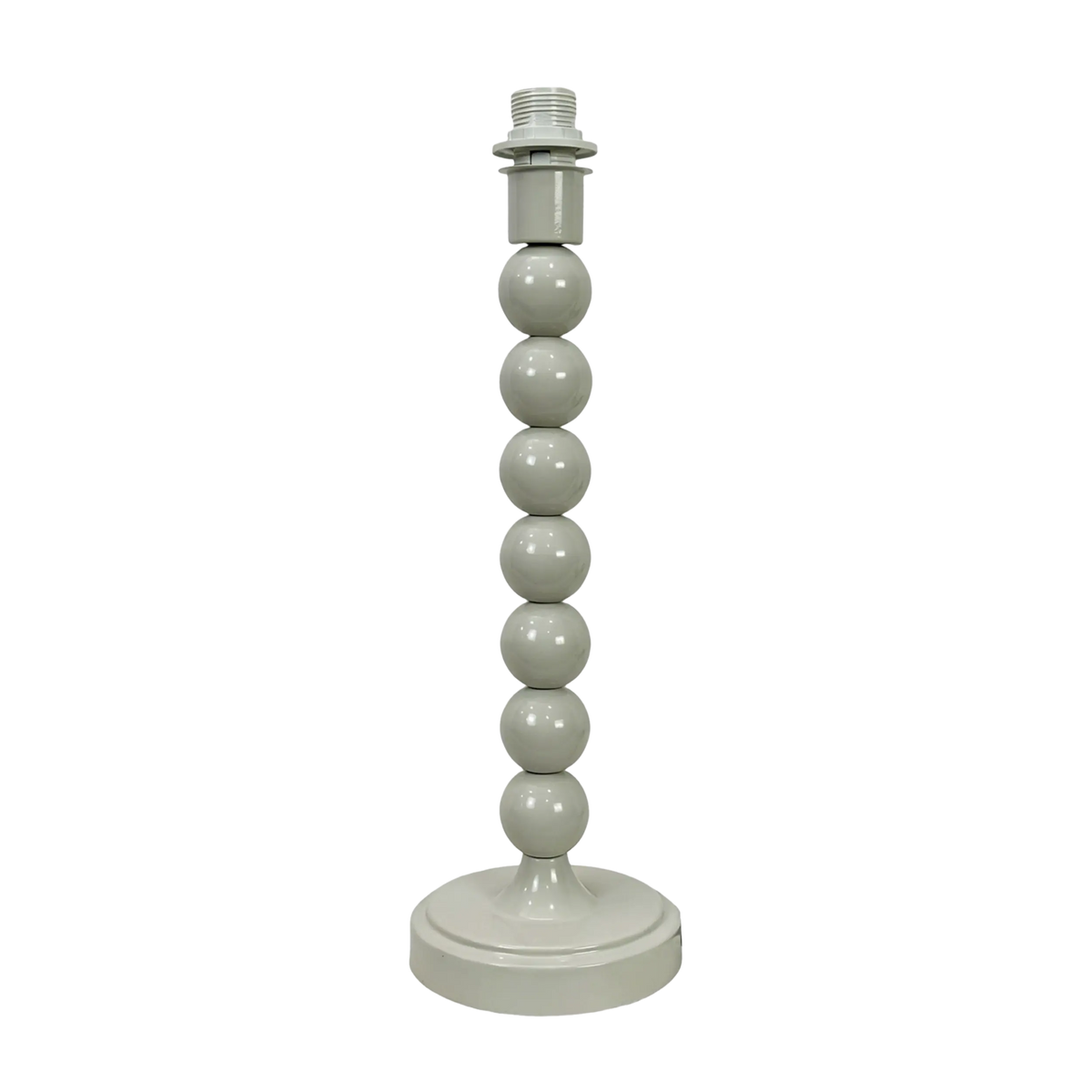 Ivory Stacked Bead Metal Table Lamp Base 31cm