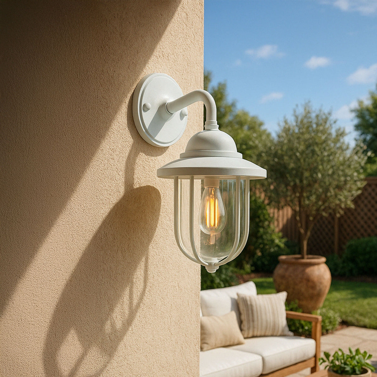 Devon 1 Light Exterior Wall Bracket White