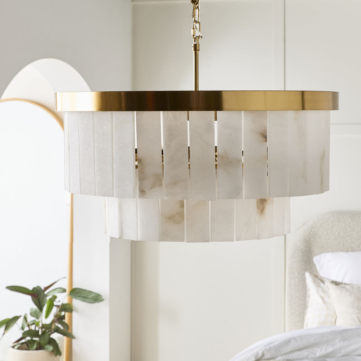 Aster 9 Light Round Marble Chandelier 60x47cm