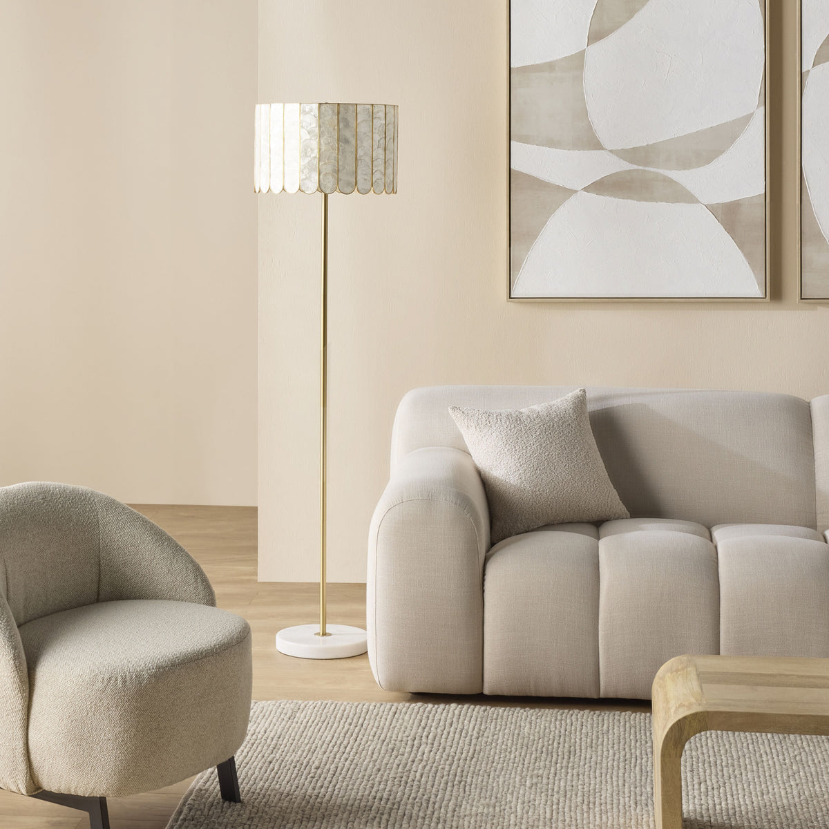 Chantelle Capiz Floor Lamp 156cm