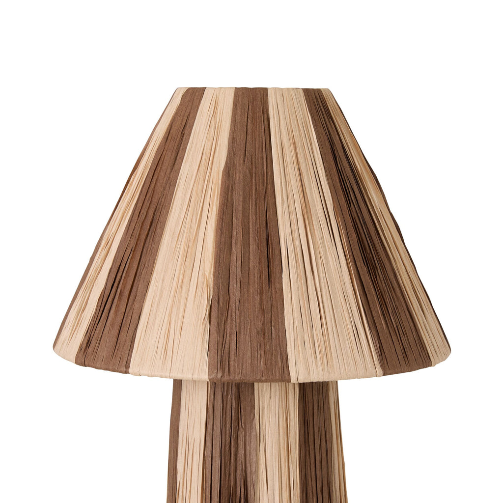 Chocolate Pleated Paper Fibre Table Lamp 35cm