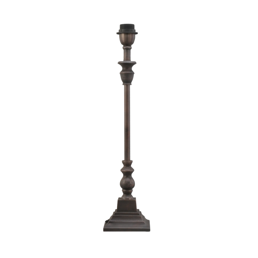 Arlington Aged Bronze Metal Table Lamp Base 12x12x48cm