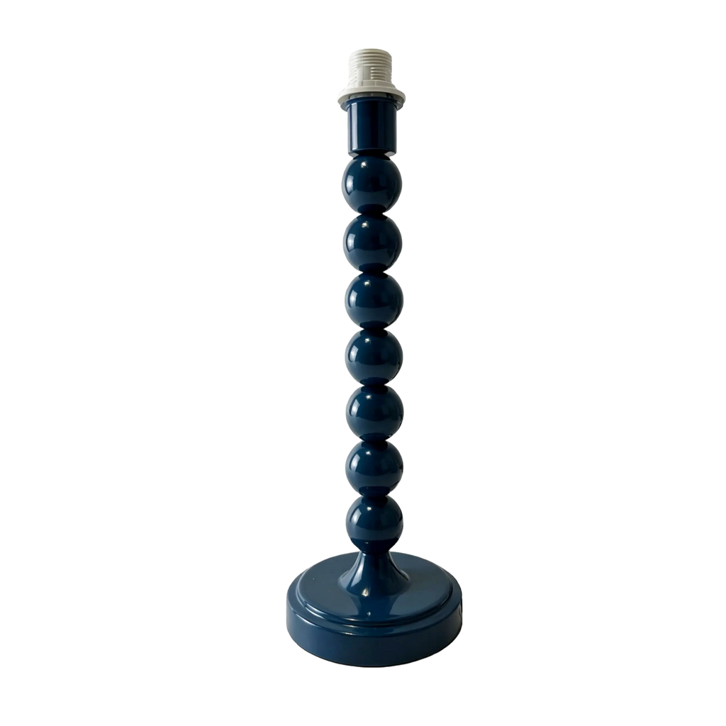 Blue Stacked Bead Metal Table Lamp Base 31cm
